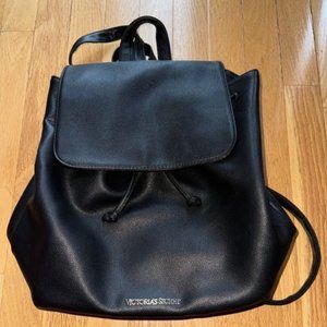 Victoria's Secret Black Faux Leather Backpack